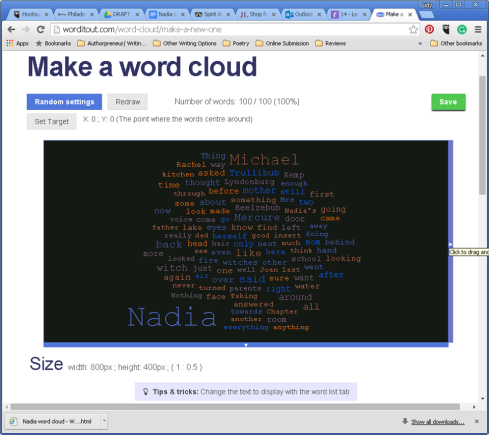Nadia word cloud